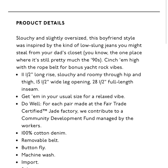 NWT - Madewell Dad Jean sz 30 - Picture 5 of 9